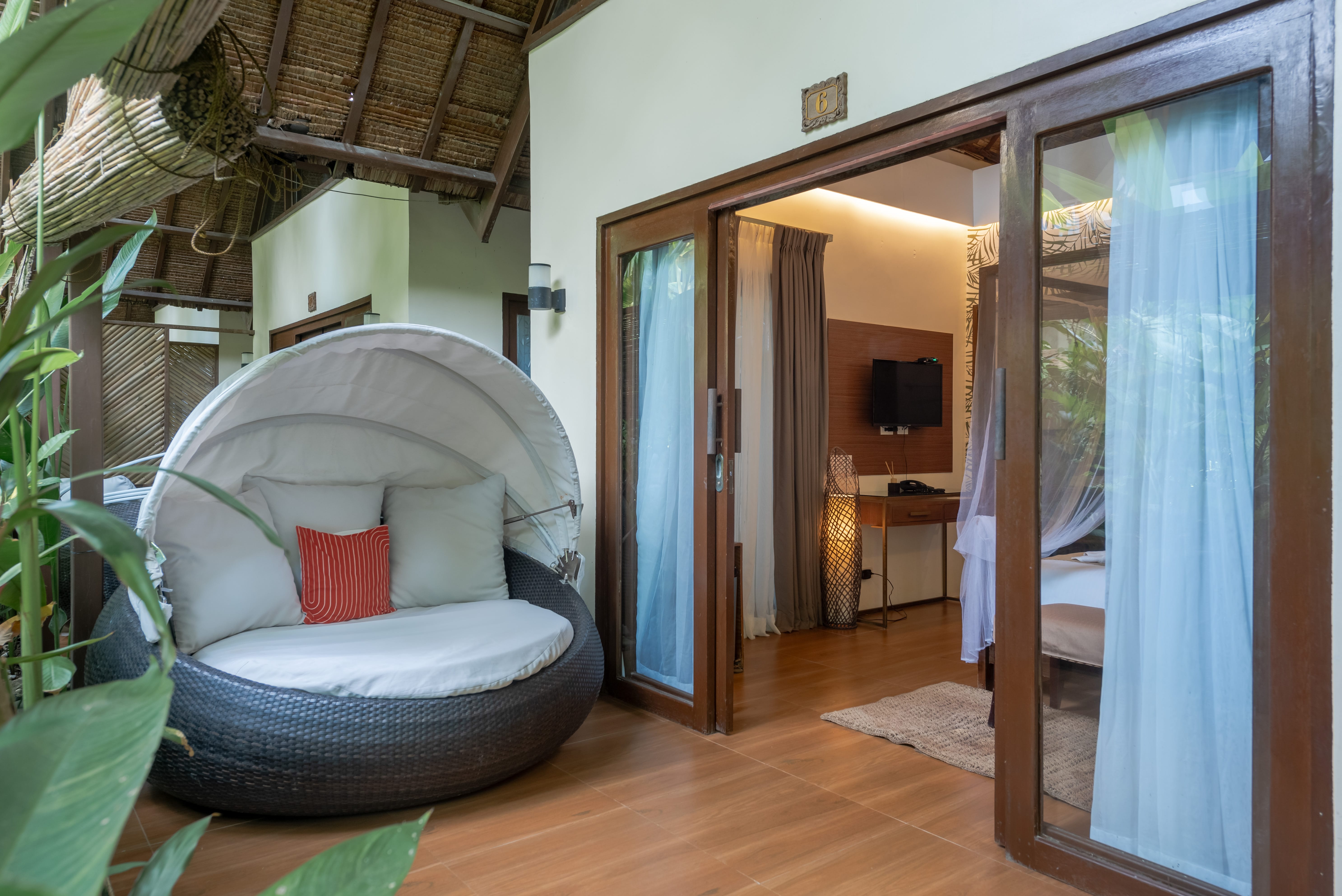 Couple Villa interior with tropical decor